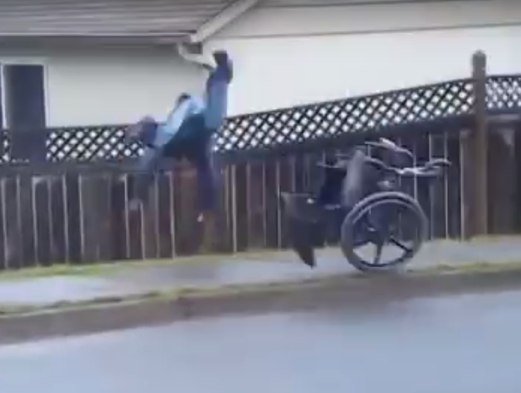 40 MPH Illegal Wheel Chair Race