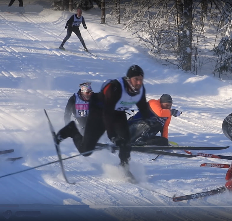 5 Lane Nordic Ski Pile Up