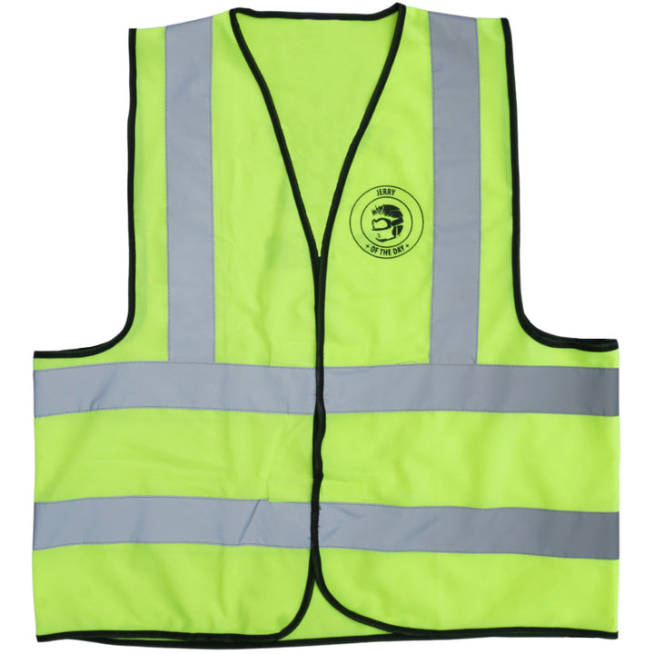 Jerry of the Day Caution Shit Skier Vest, front view. Funny ski and snowboard gifts, shirts and apparel. 