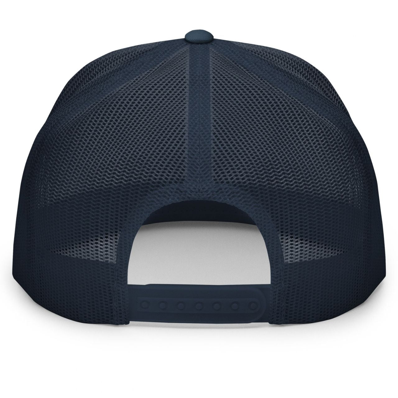 Jerry of the Day Apres ski team trucker hat in Navy back view. Funny ski and snowboard gifts, shirts and apparel