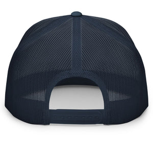 Jerry of the Day Apres ski team trucker hat in Navy back view. Funny ski and snowboard gifts, shirts and apparel