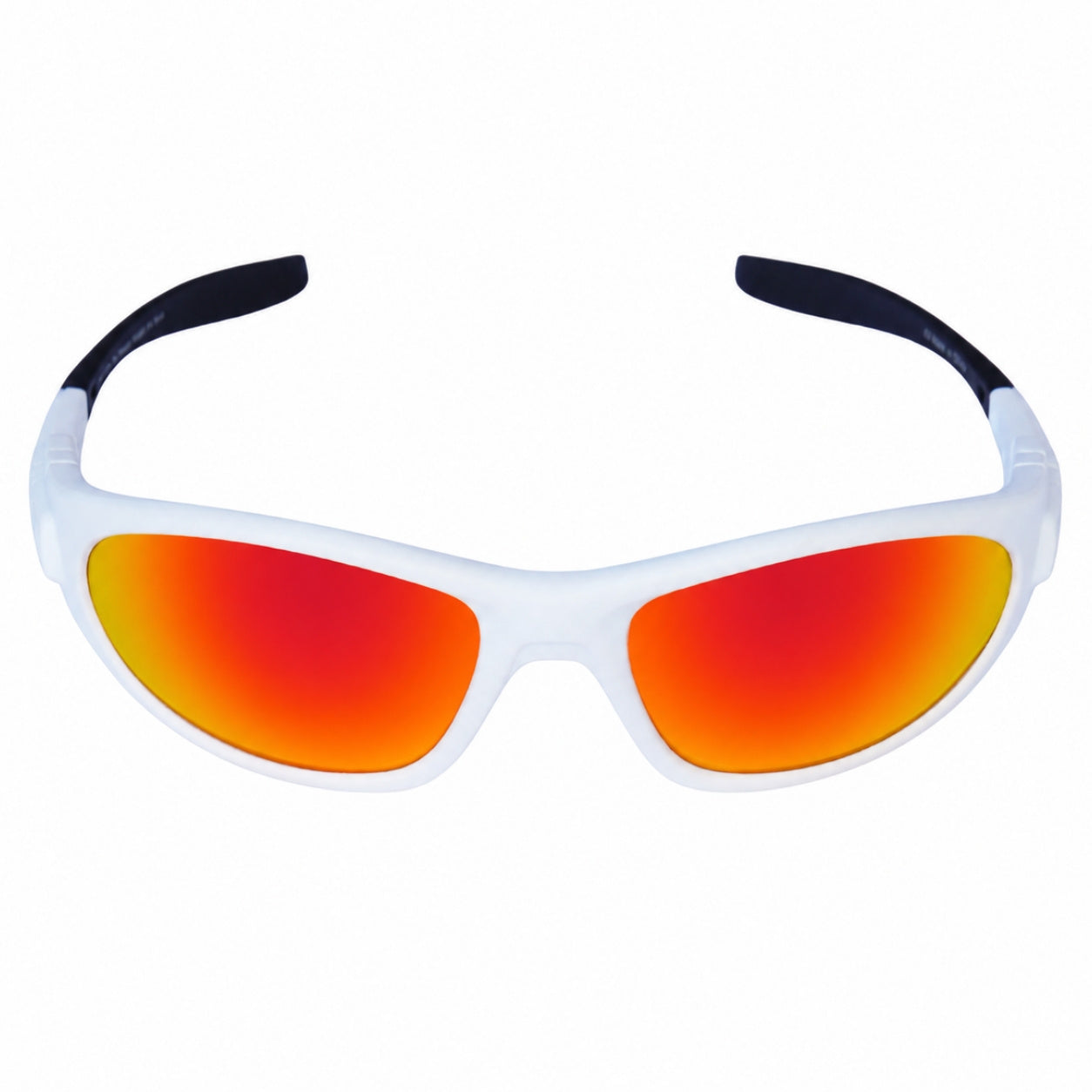 Jerry of the Day Send-O-Vision 10.0 The Jenius - Polarized in white with sunglass arms front view. Funny ski and snowboard gifts, gear and apparel. 