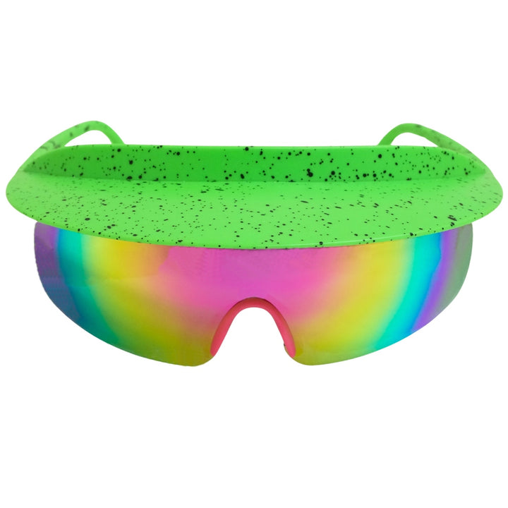 Jerry of the Day Send-O-Vision 8.0 the Sunsetter in green splatter front view. Funny ski and snowboard gifts, shirts and apparel.