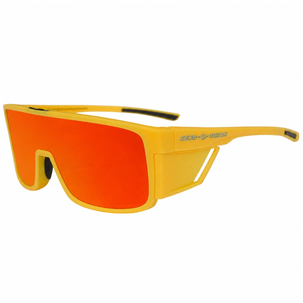 Jerry of the Day Send-O-Vision 9.0 Sidekicks- Polarized in yellow side view. Funny ski and snowboard gifts, shirts and apparel. 