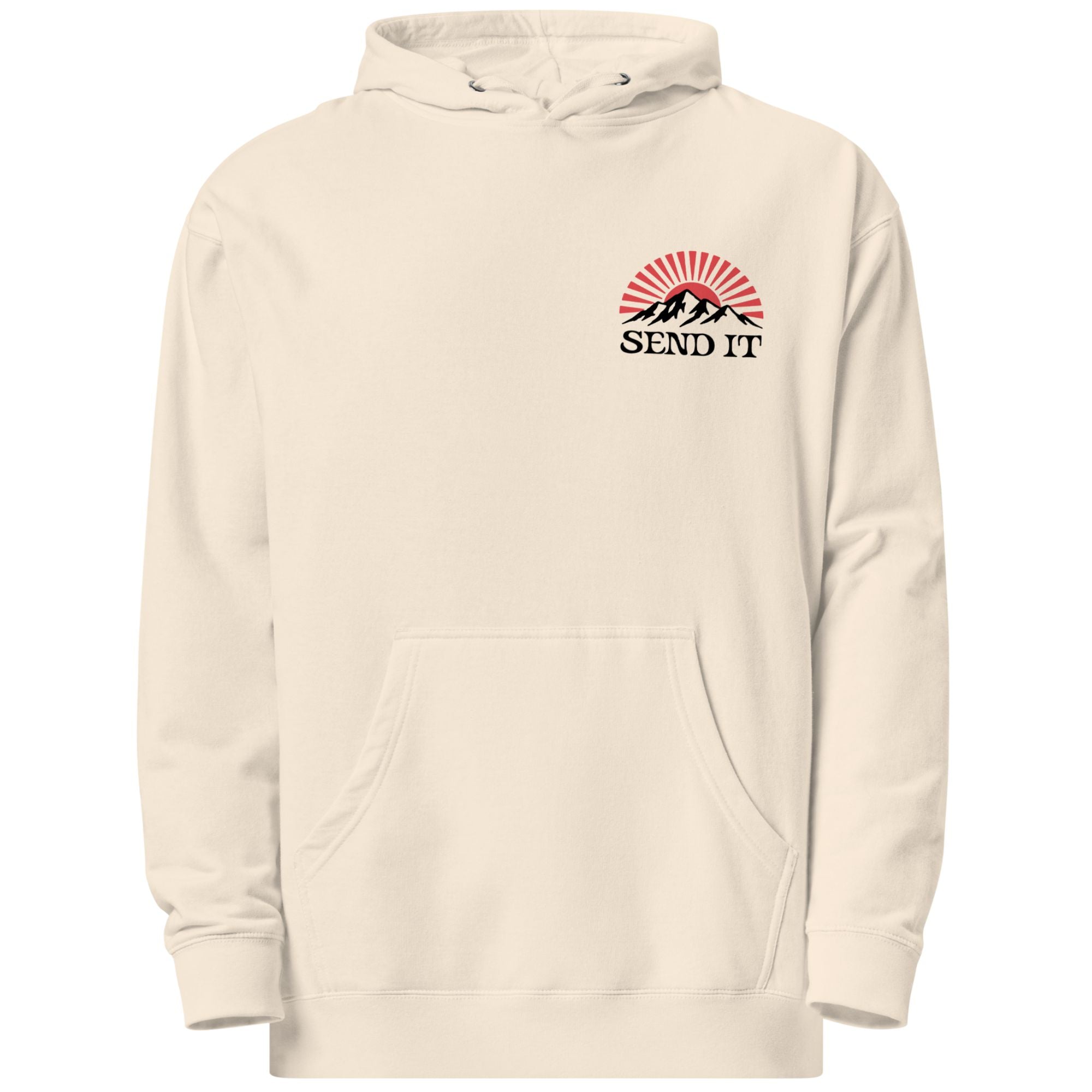Jerry of the Day Send It Summit sweatshirt in bone. Funny ski and snowboard gifts, shirts and apparel