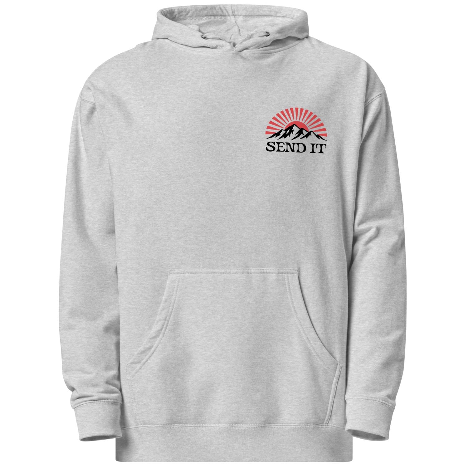 Jerry of the Day Send It Summit sweatshirt in gray. Funny ski and snowboard gifts, shirts and apparel