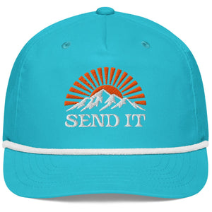 Jerry of the Day string summit send it hat in turquoise white funny ski and snowboard gifts