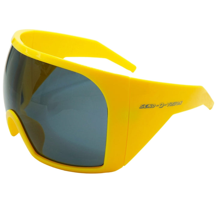 Jerry of the Day Send-O-Vision Magnum glasses in yellow, side view. Funny ski apparel and gifts.