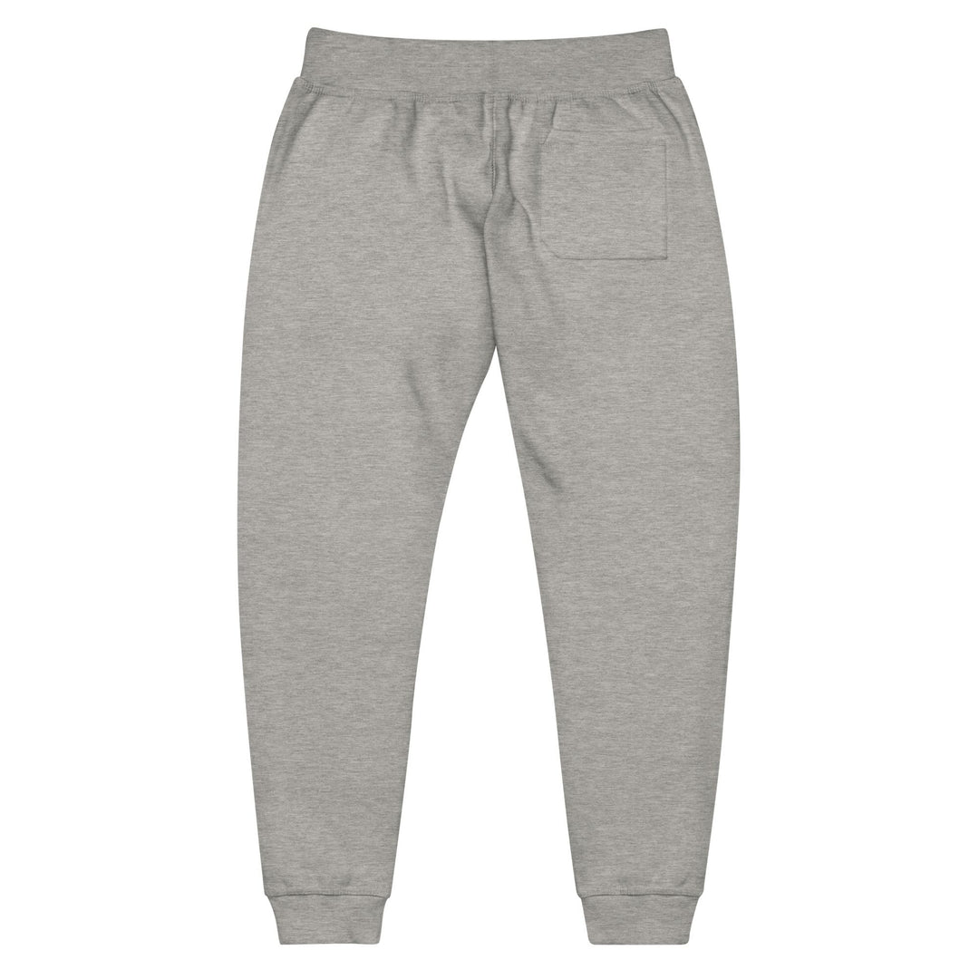 Jerry of the Day Send It Fleece Sweatpants in charcoal heather back of pant. Funny ski and snowboard gifts, shirts and apparel.