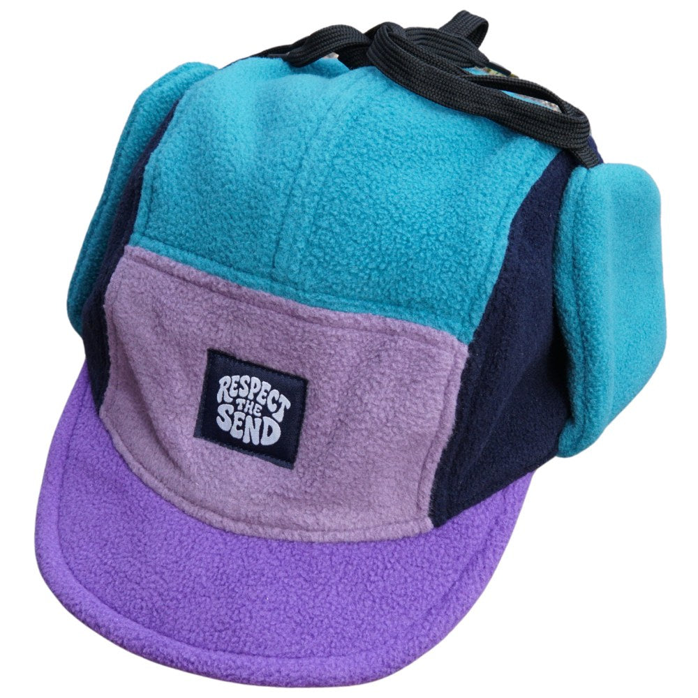 Jerry of the Day Jerry Trapper Turbo Respect The Send Hat in purple blue black.  Funny ski and snowboard gifts, shirts and apparel.