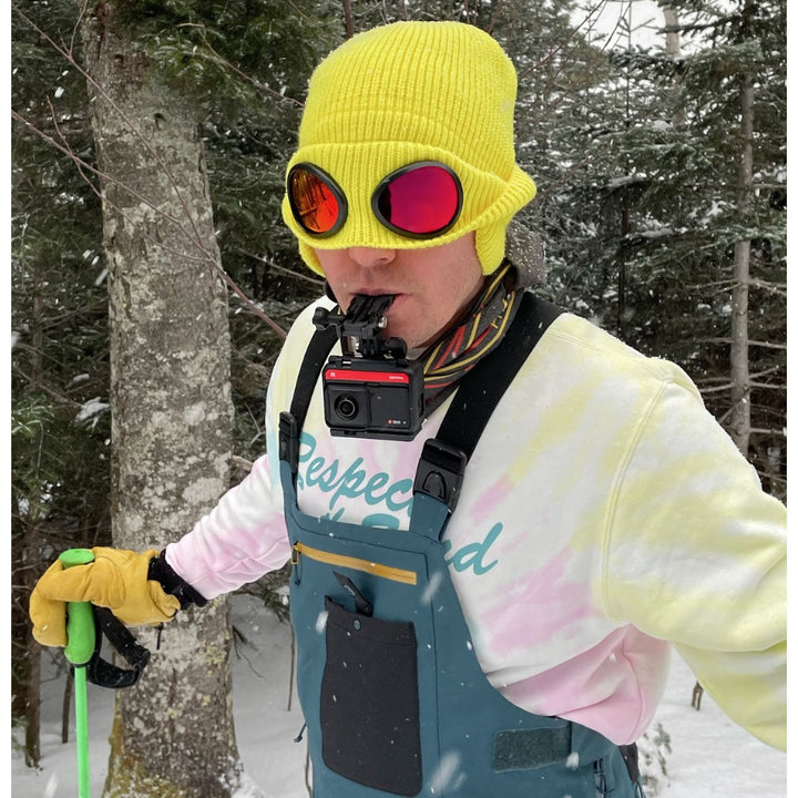 Jerry of the Day Send-O-Vision 4.0 The Send Burglar, man wearing skiing. Funny ski and snowboard gifts, shirts, and apparel. 