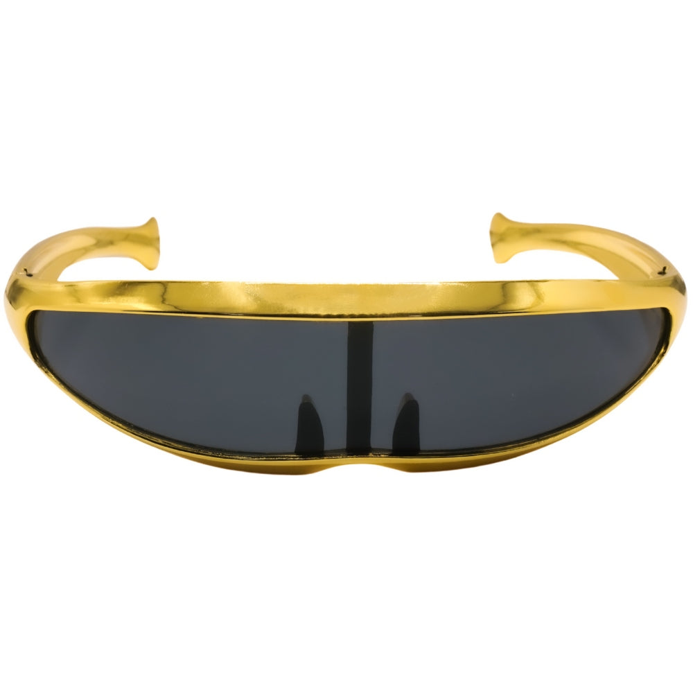 Jerry of the Day Send-O-Vision Jerry of the Day Glasses in gold, front view. Funny ski and snowboard gifts, shirts, and apparel.