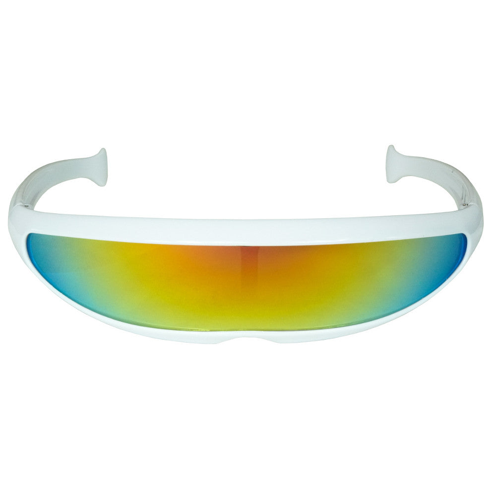 Jerry of the Day Send-O-Vision Jerry of the Day Glasses in white, front view. Funny ski and snowboard gifts, shirts, and apparel.