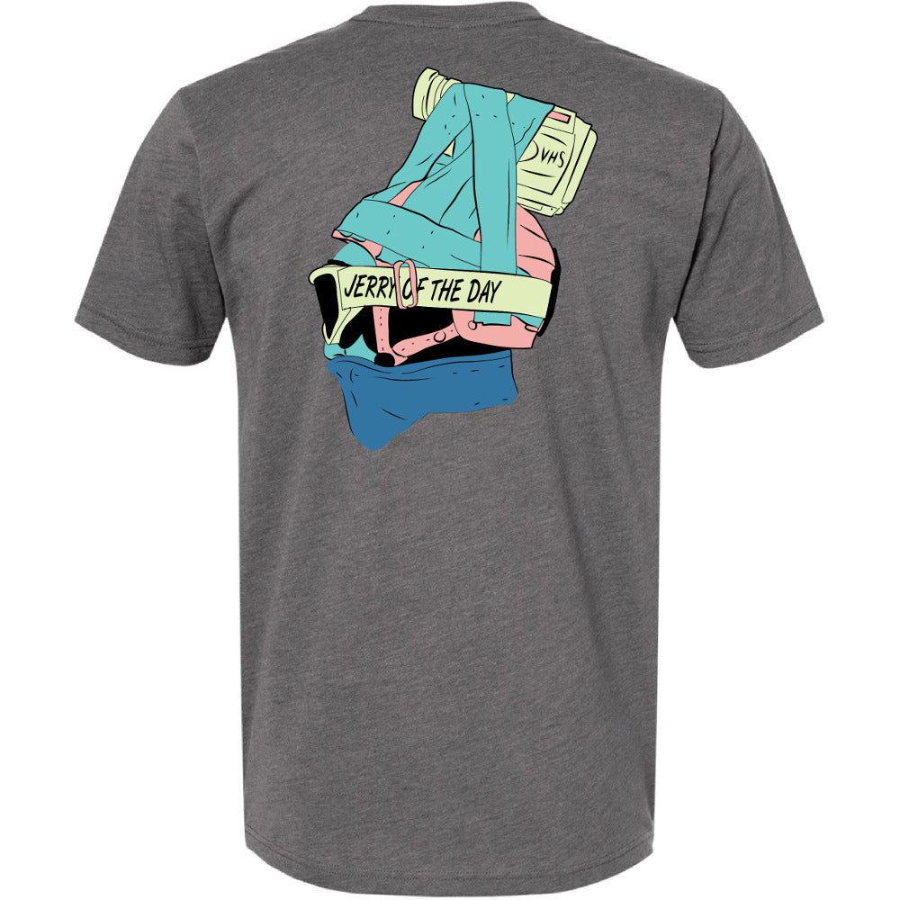 Jerry of the Day Footy For The Feed, back view. Funny ski and snowboard gifts, shirts, and apparel.