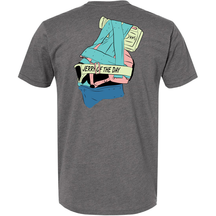 Jerry of the Day Footy For The Feed, back view. Funny ski and snowboard gifts, shirts, and apparel.