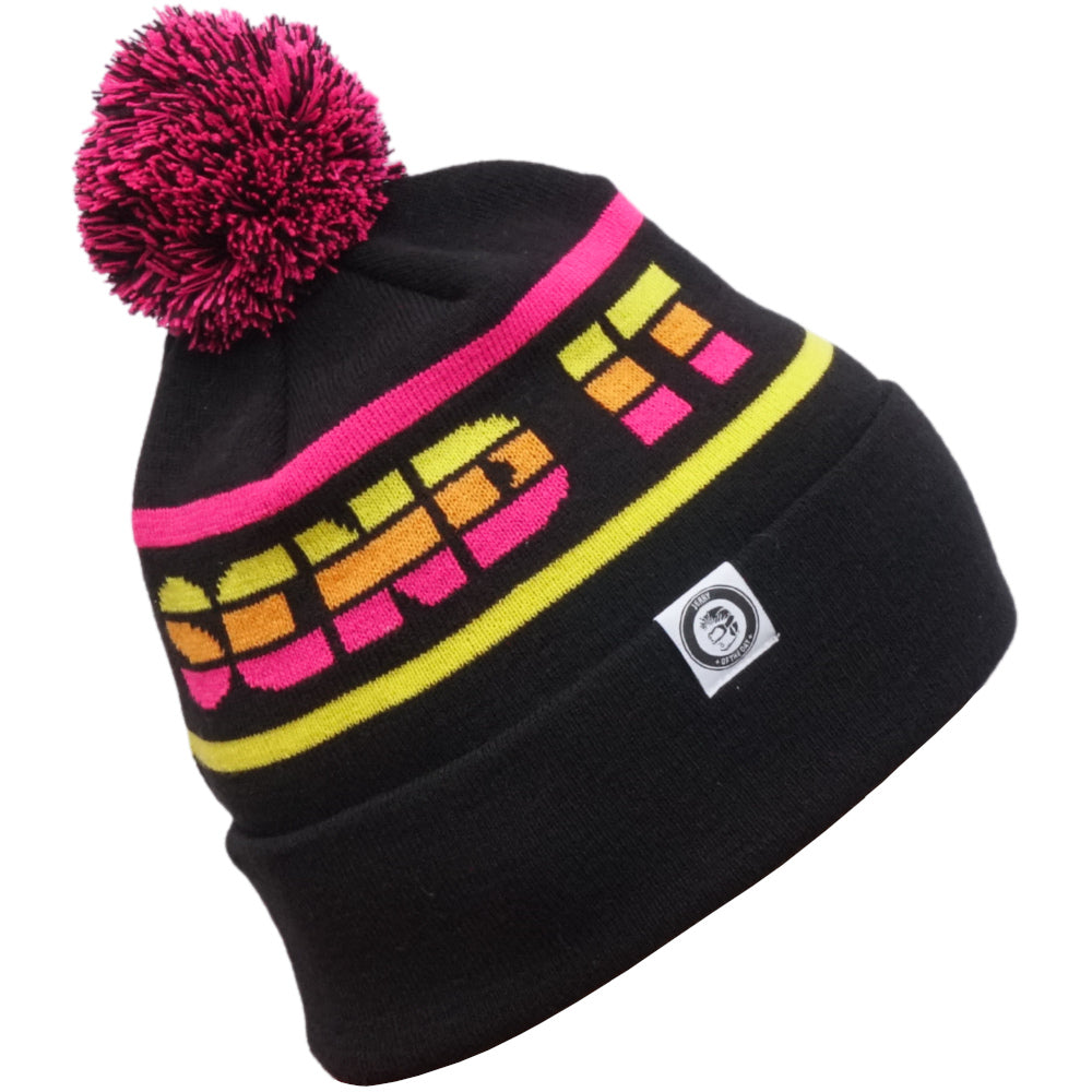 Jerry of the day Send It Block Beanie in black, side view. Funny ski and snowboard gifts, shirts and apparel.