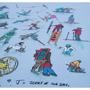 Jerry of the Day J Skis Yard Sale tee shirt close up 2