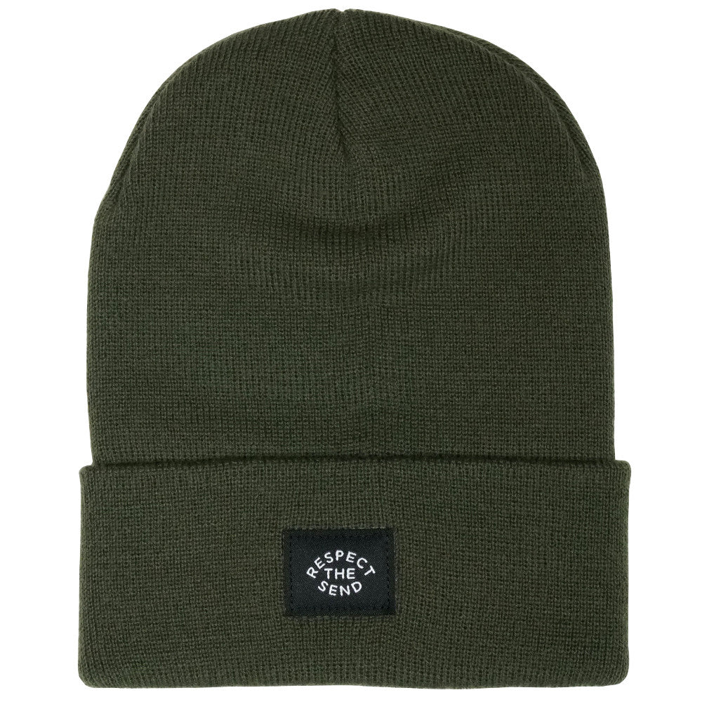 jerry of the day staple cuffed beanie respect the send green