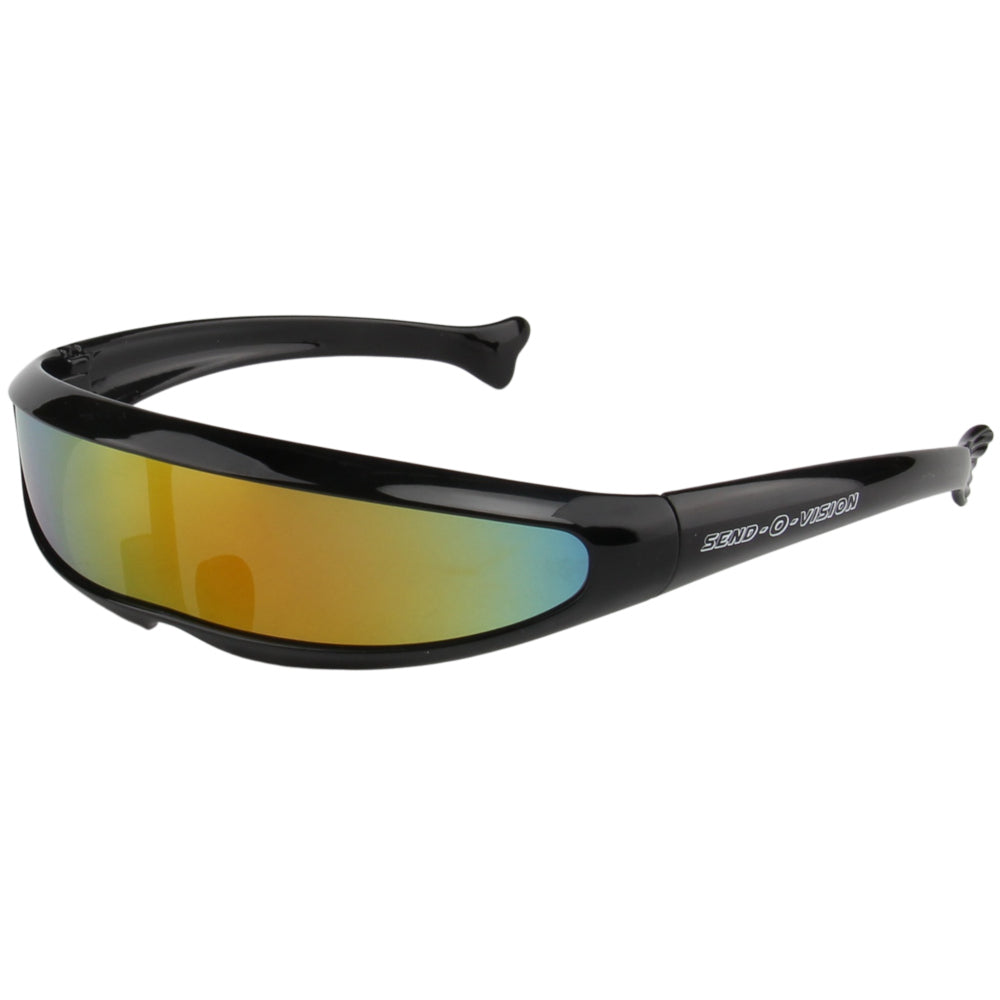 Jerry of the Day Send-O-Vision Jerry of the Day Glasses in black, front view. Funny ski and snowboard gifts, shirts, and apparel.