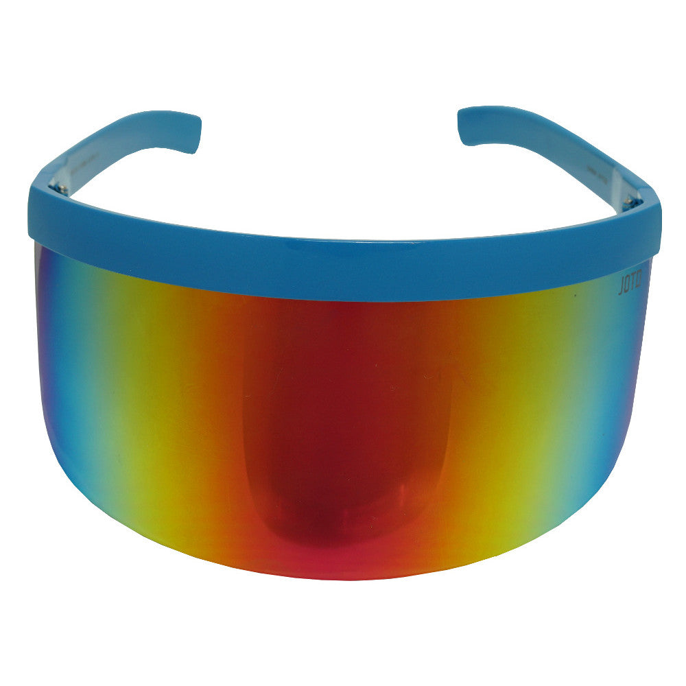 Jerry of the Dayglow Send-O-Vision 3.0 in blue. Funny ski and snowboard gifts, shirts, and apparel.