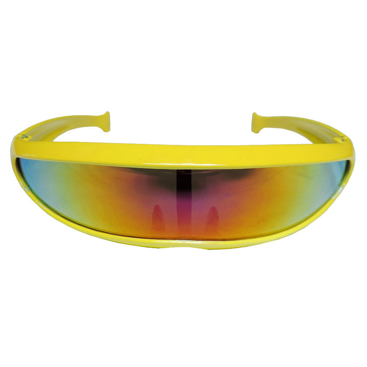 Jerry of the Day Send-O-Vision Jerry of the Day Glasses in yellow, front view. Funny ski and snowboard gifts, shirts, and apparel.
