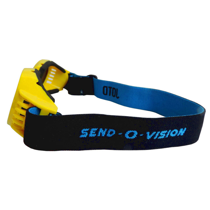  Jerry of the Day Send-O-Vision 2.0 Speed Goggles in yellow, side view. Funny ski and snowboard gifts, shirts, and apparel.
