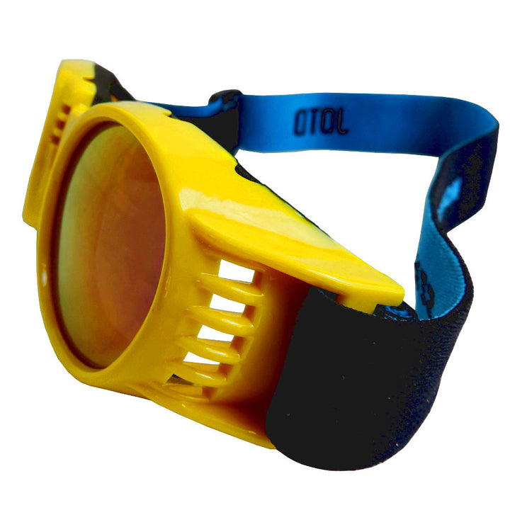 Jerry of the Day Send-O-Vision 2.0 Speed Goggles in yellow, side view. Funny ski and snowboard gifts, shirts, and apparel.