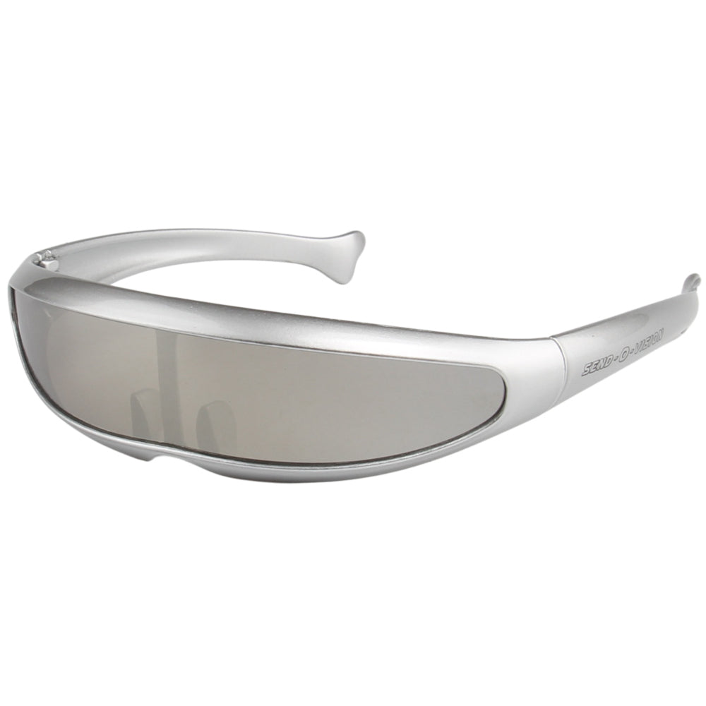 Jerry of the Day Send-O-Vision Jerry of the Day Glasses in silver, front view. Funny ski and snowboard gifts, shirts, and apparel.
