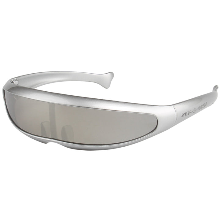 Jerry of the Day Send-O-Vision Jerry of the Day Glasses in silver, front view. Funny ski and snowboard gifts, shirts, and apparel.